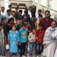 Group Photo After Taying Rakhi to Blind Students at Delhi.