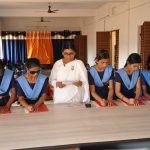 BK Sister Narreting Words of Wisdom to the Students of Red Cross School for the Blind,Berhampur,Odisha on 24/01/2016.