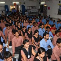 Students of Chetna Institute for MR, Bhubaneswar doing Meditation on 11/02/2019.