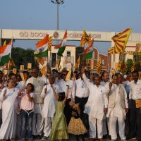 Launching of Divyang Seva at Mansarovar by waving Godly Flag and Indian Flag .