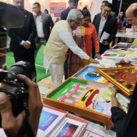 Smt. Pratima Bhoumik, Minister of state, Social Justice & Empowerment visiting Brahmakumaris Divyang Seva Stall