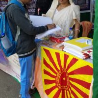 VI Student reading the Spiritual book written in Brallie Lipi.