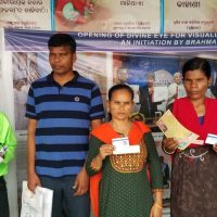 Visually Impaired Brothers and Sisters showing Blessing Cards in Ballie Lipi.