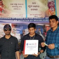 Visually Impaired students visiting Brahmakumari Stall,KIIT Campus,Bhubaneswar.