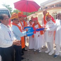 Senior sisters and brothers of Brahma Kumaris Inaugurated New traveler vehicle for Divyangseva given by SBI Jaipur.